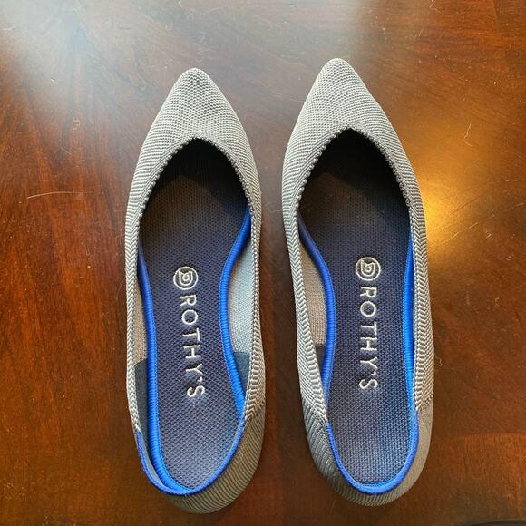 Size W 8 Rothy’s Birdseye womens shoes gray grey - Picture 2 of 7